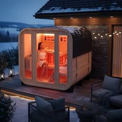 SAUNA OGRODOWA KOMBO FIŃSKA - INFRARED BECZKA MOLDE-A 4-6 OSOBOWA 180x200 CM 2W1 MOLDE-A-2