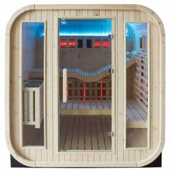 SAUNA OGRODOWA KOMBO FIŃSKA - INFRARED BECZKA MOLDE-A 4-6 OSOBOWA 180x200 CM 2W1 MOLDE-A-2