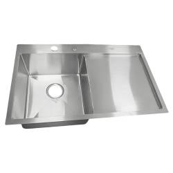 ZLEW KUCHENNY ZLEWOZMYWAK JEDNOKOMOROWY Z OCIEKACZEM STALOWY INOX MILOS-CH-78X48