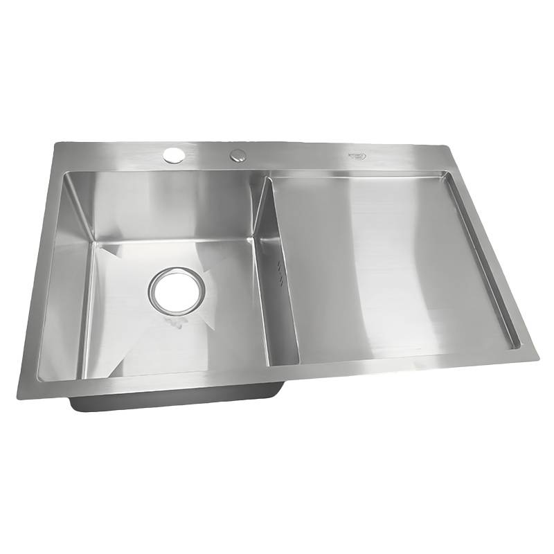 ZLEW KUCHENNY ZLEWOZMYWAK JEDNOKOMOROWY Z OCIEKACZEM STALOWY INOX MILOS-CH-78X48