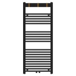 GRZEJNIK ŁAZIENKOWY ŚCIENNY PIONOWY WODNY DRABINKA 120x50 CZARNY YASUR-BL-2