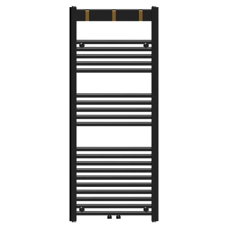 GRZEJNIK ŁAZIENKOWY ŚCIENNY PIONOWY WODNY DRABINKA 120x50 CZARNY YASUR-BL-2