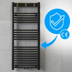 GRZEJNIK ŁAZIENKOWY ŚCIENNY PIONOWY WODNY DRABINKA 120x50 CZARNY YASUR-BL-2