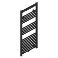 GRZEJNIK ŁAZIENKOWY ŚCIENNY PIONOWY WODNY DRABINKA 120x50 CZARNY YASUR-BL-2