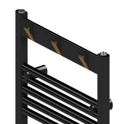 GRZEJNIK ŁAZIENKOWY ŚCIENNY PIONOWY WODNY DRABINKA 120x50 CZARNY YASUR-BL-2