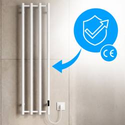 GRZEJNIK ŁAZIENKOWY ELEKTRYCZNY ŚCIENNY PIONOWY 1405X346 BIAŁY KASJAN-WH-2