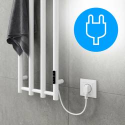 GRZEJNIK ŁAZIENKOWY ELEKTRYCZNY ŚCIENNY PIONOWY 1405X346 BIAŁY KASJAN-WH-2