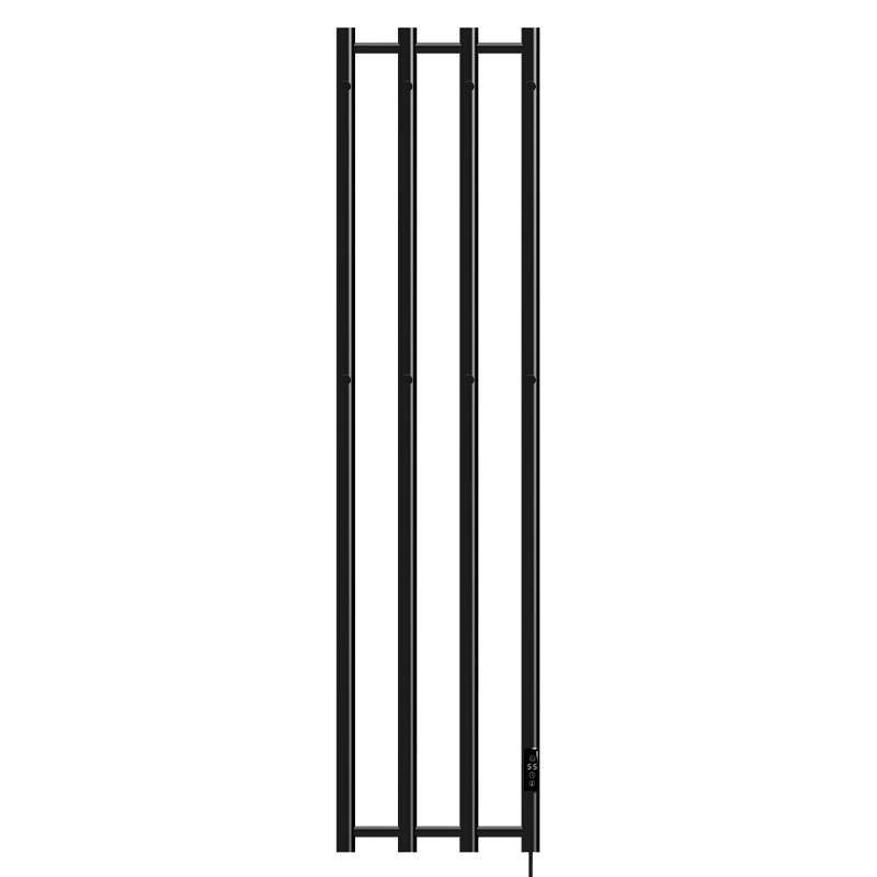 GRZEJNIK ŁAZIENKOWY ELEKTRYCZNY ŚCIENNY PIONOWY 1405X346 CZARNY KASJAN-BL-2
