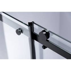 DRZWI PRYSZNICOWE PRZESUWNE DO WNĘKI ZES-SH03D-BL-120 CZARNE 115-120 CM 8 MM