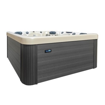 JACUZZI OGRODOWE WANNA SPA345 220x220 biała perła obudowa szara