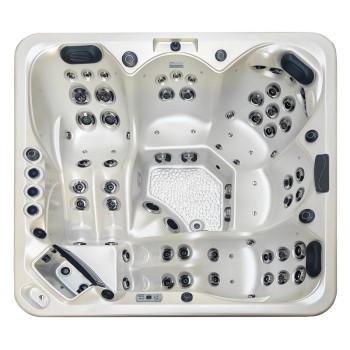 JACUZZI OGRODOWE WANNA SPA345 220x220 biała perła obudowa szara