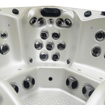 JACUZZI OGRODOWE WANNA SPA345 220x220 biała perła obudowa szara