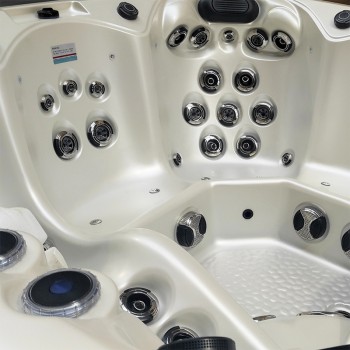 JACUZZI OGRODOWE WANNA SPA345 220x220 biała perła obudowa szara