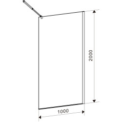 ŚCIANKA PRYSZNICOWA SH07D ZŁOTA 100 CM 8 MM SH07D-GL-100