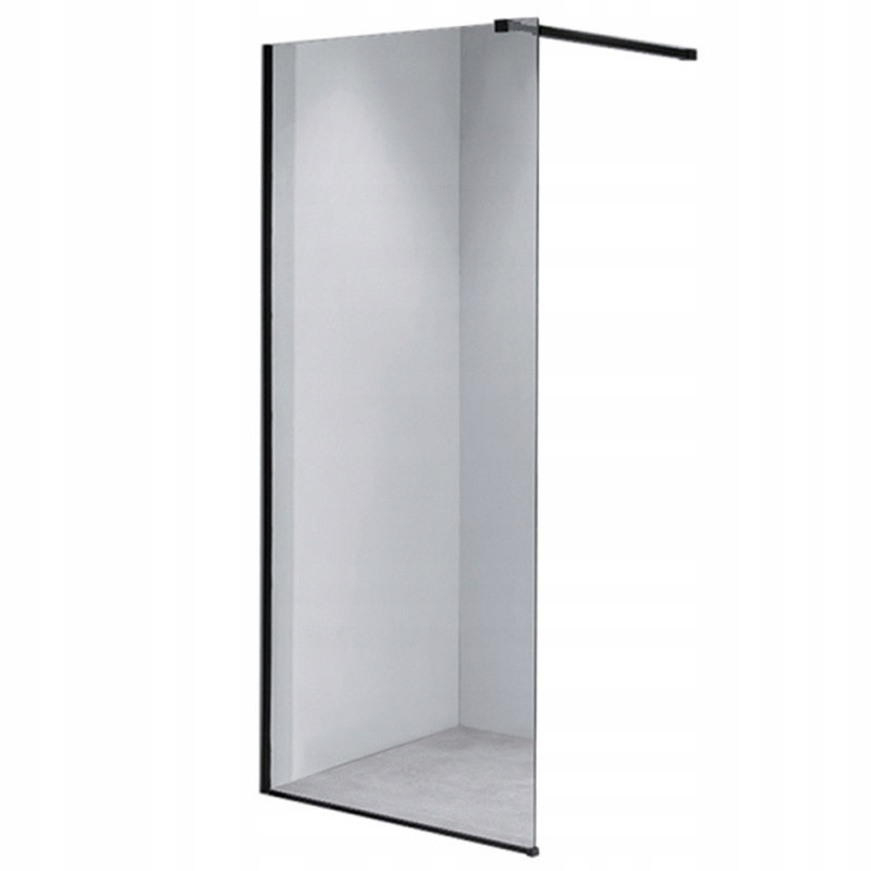 ŚCIANKA PRYSZNICOWA SH07D CZARNA 100 CM 8 MM SH07D-BL-100
