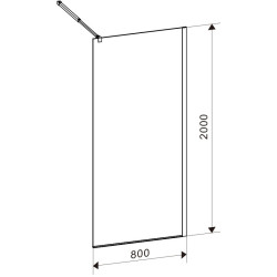 ŚCIANKA PRYSZNICOWA SH07B ZŁOTA 80 CM 8 MM SH07B-GL-80