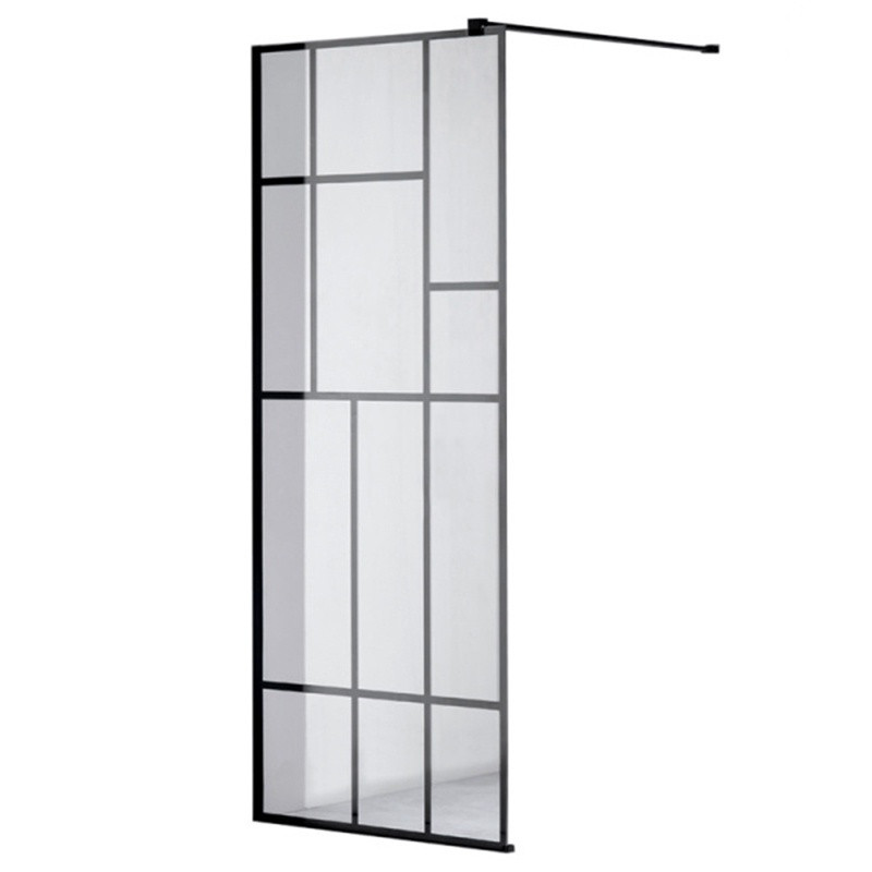 ŚCIANKA PRYSZNICOWA SH05G CZARNA 130 CM 8 MM SH05G-BL-130