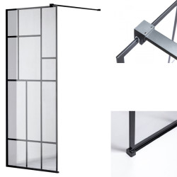 ŚCIANKA PRYSZNICOWA SH05G CZARNA 130 CM 8 MM SH05G-BL-130
