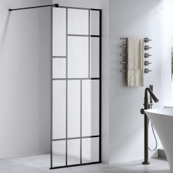 ŚCIANKA PRYSZNICOWA SH05G CZARNA 130 CM 8 MM SH05G-BL-130