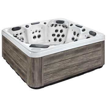 JACUZZI OGRODOWE WANNA SPA345 220x220 biała perła obudowa szara deska