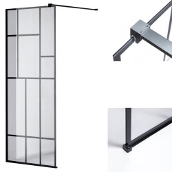 ŚCIANKA PRYSZNICOWA SH05F CZARNA 120 CM 8 MM SH05F-BL-120