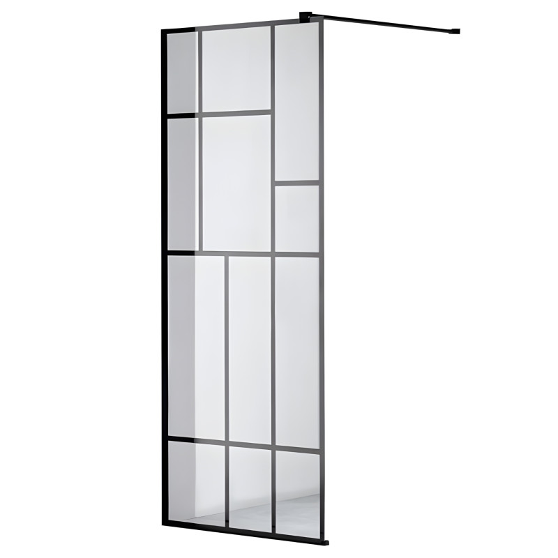 ŚCIANKA PRYSZNICOWA SH05E CZARNA 110 CM 8 MM SH05E-BL-110