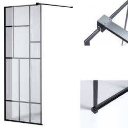 ŚCIANKA PRYSZNICOWA SH05E CZARNA 110 CM 8 MM SH05E-BL-110