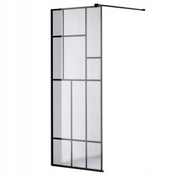 ŚCIANKA PRYSZNICOWA SH05D CZARNA 100 CM 8 MM SH05D-BL-100