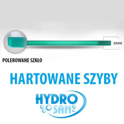 ŚCIANKA PRYSZNICOWA SH05C CZARNA 90 CM 8MM SH05C-BL-90