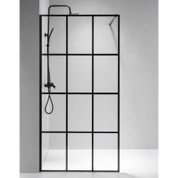 ŚCIANKA PRYSZNICOWA SH04E CZARNA 110 CM 8 MM SH04E-BL-110