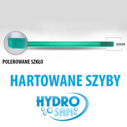 ŚCIANKA PRYSZNICOWA SH04E CZARNA 110 CM 8 MM SH04E-BL-110