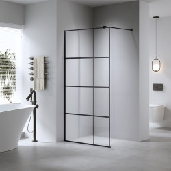 ŚCIANKA PRYSZNICOWA SH04C CZARNA 90 CM 8 MM SH04C-BL-90