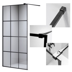 ŚCIANKA PRYSZNICOWA SH04C CZARNA 90 CM 8 MM SH04C-BL-90