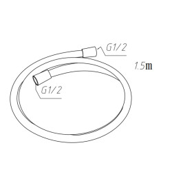 WĄŻ PRYSZNICOWY W02B CZARNY 150 CM W02B