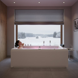 WANNA Z HYDROMASAŻEM Z PODGRZEWACZEM RAMONA 640H BIAŁA 180x90 CM