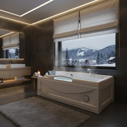 WANNA Z HYDROMASAŻEM Z PODGRZEWACZEM RAMZES 634H BIAŁA 168x85 CM RAMZES-634H-168X85