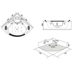 WANNA Z HYDROMASAŻEM Z PODGRZEWACZEM ORINO 632AH 152x152 CM ORINO-632AH-152