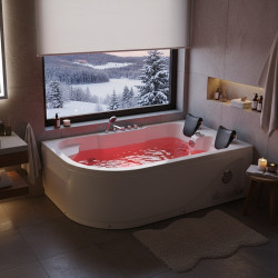 WANNA Z HYDROMASAŻEM Z PODGRZEWACZEM CARMEN 631LH LEWA BIAŁA 180x120 CM CARMEN-631H-L-180