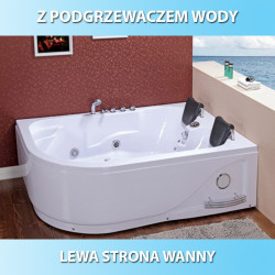 WANNA Z HYDROMASAŻEM Z PODGRZEWACZEM CARMEN 631LH LEWA BIAŁA 180x120 CM CARMEN-631H-L-180