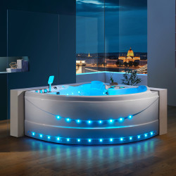 WANNA Z HYDROMASAŻEM ROMA 764 PRAWA BIAŁA 150x150 CM ROMA-764-P-150