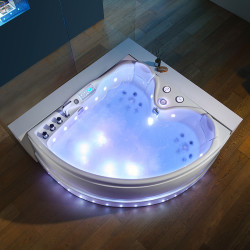 WANNA Z HYDROMASAŻEM ROMA 764 PRAWA BIAŁA 150x150 CM ROMA-764-P-150