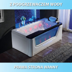 WANNA Z HYDROMASAŻEM NEVADA 912 CZARNA 170x90 CM NEVADA-912-BL