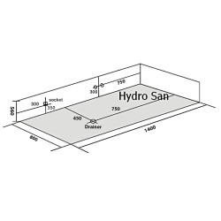 WANNA Z HYDROMASAŻEM LEMUR 796L LEWY BIAŁA 140x80 CM LEMUR-796L-140