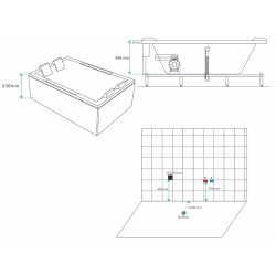 WANNA Z HYDROMASAŻEM KARI 942 BIAŁA 180x120 CM KARI-942-WH-180X120