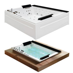 WANNA Z HYDROMASAŻEM KALAMBO 914 Z OBUDOWĄ CZARNA 190x150 CM KALAMBO-914-BL+OBUD