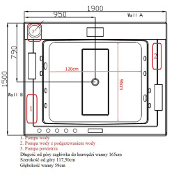 WANNA Z HYDROMASAŻEM KALAMBO 914 Z OBUDOWĄ BIAŁA 190x150 CM KALAMBO-914-WH+OBUD