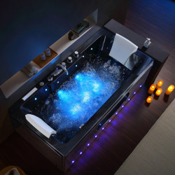 WANNA Z HYDROMASAŻEM IRIS 933C CZARNA FALA 170x84 CM IRIS-933C-BL-W