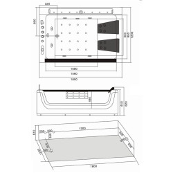 WANNA Z HYDROMASAŻEM IMPERIA 610H BIAŁA 180x120 CM IMPERIA-610H-180X120