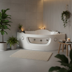 WANNA Z HYDROMASAŻEM FLORES 601 BIAŁA 140x140 CM FLORES-601