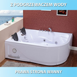 WANNA Z HYDROMASAŻEM CARMEN 631RH PRAWA BIAŁA 180x120 CM CARMEN-631H-R-180